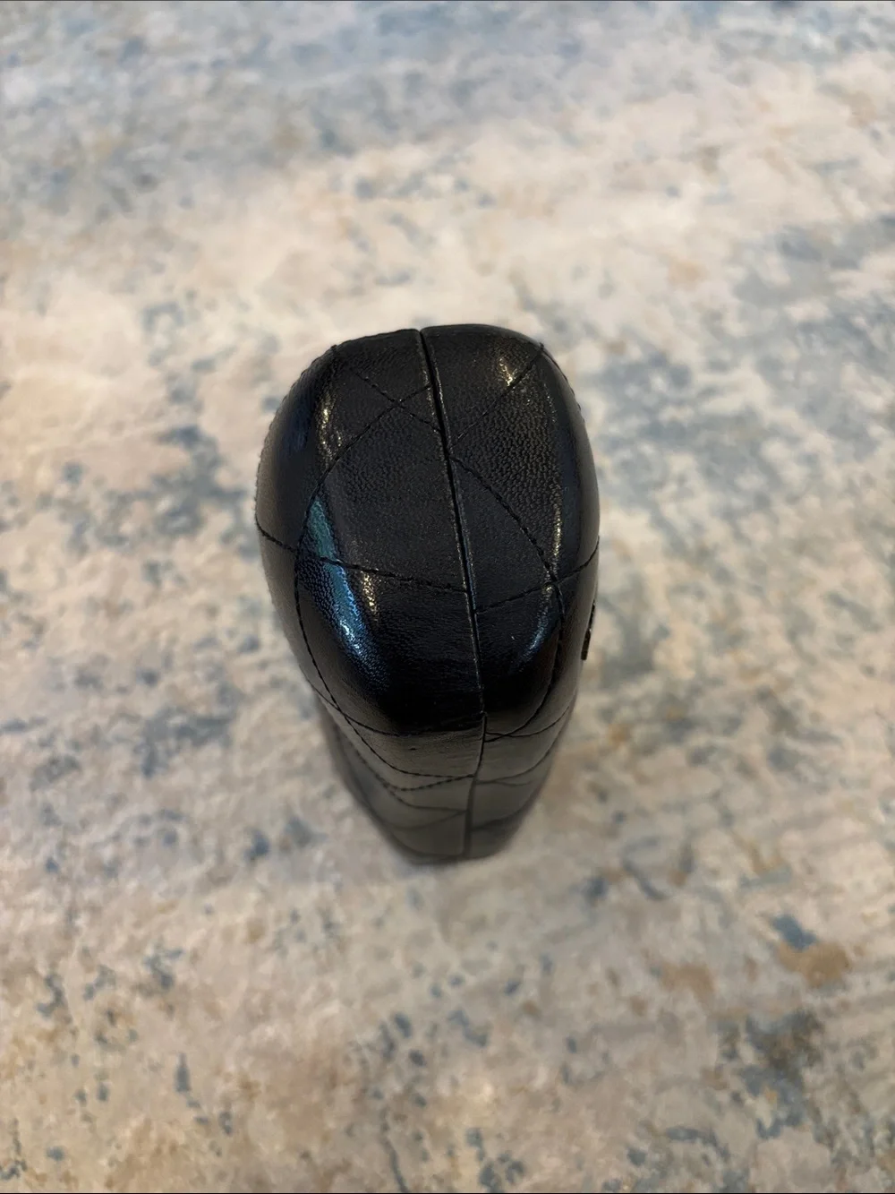 CHANEL Black Quilted Sunglasses Case with Silver CC Logo